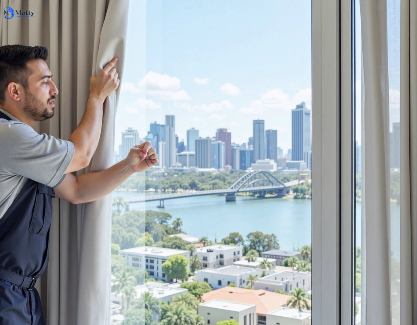 Professional curtain steam cleaning service doonan QLD by Matty Curtain Cleaning